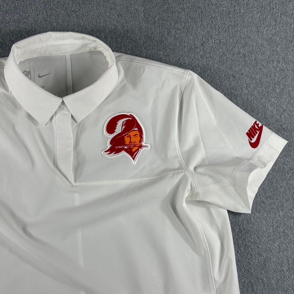 Tampa Bay Buccaneers Nike White Polo Throwback Bucco Bruce Team Issued Golf NFL